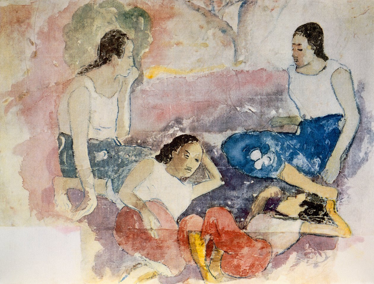 نساء تاهيتيات ، من "نوا نوا ، رحلة تاهيتي" ، نُشر عام 1926 بواسطة بول غوغان