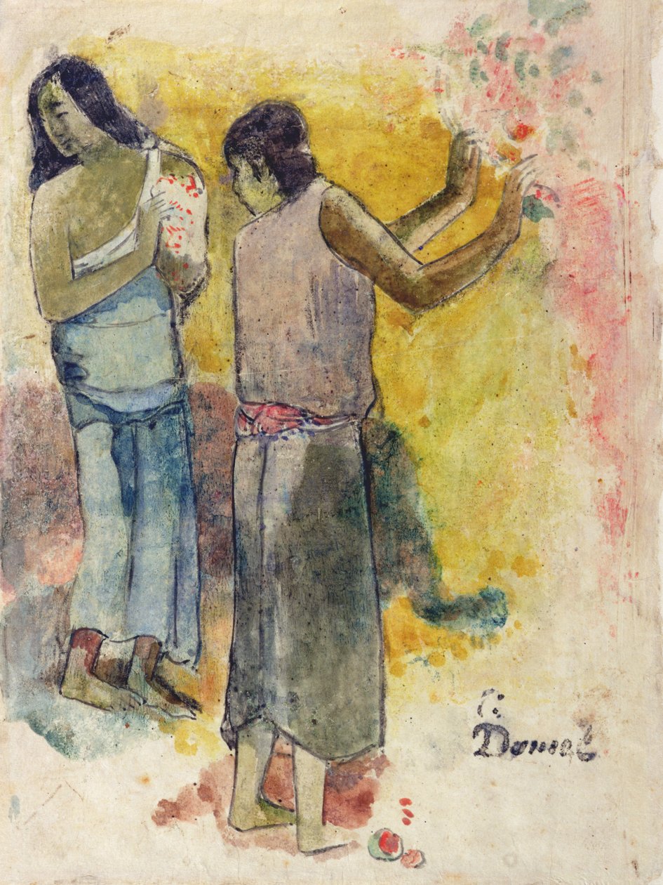 شكلان ، دراسة لـ Faa Iheiche ، 1898 (مرحاض وقلم على ورق) بواسطة بول غوغان