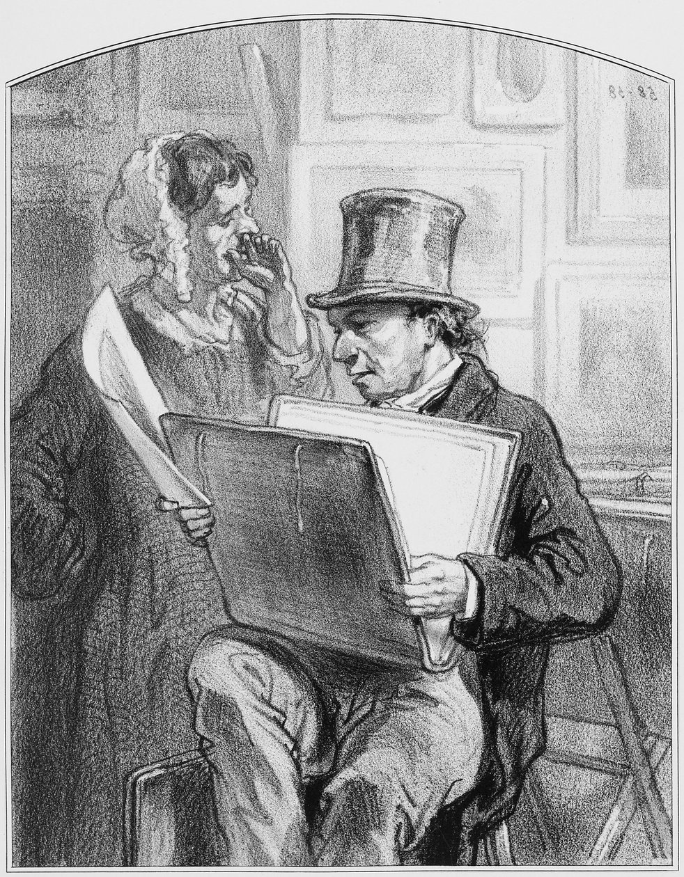 قبل الرسالة ، اللوحة 10 من Les Toquades ، 1858 بواسطة بول جافارني
