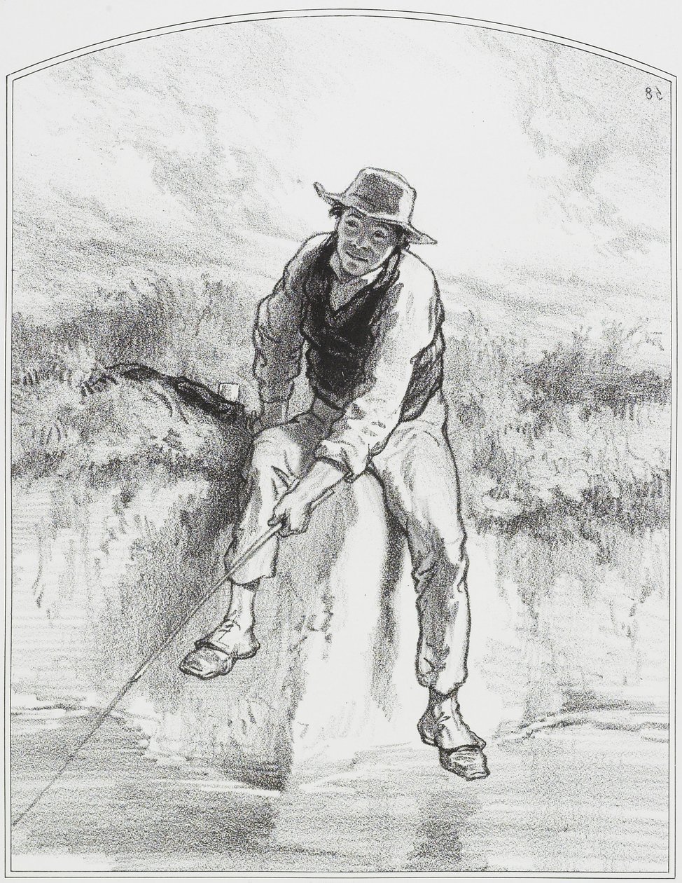 Angling ، اللوحة 7 من Les Toquades ، 1858 بواسطة بول جافارني