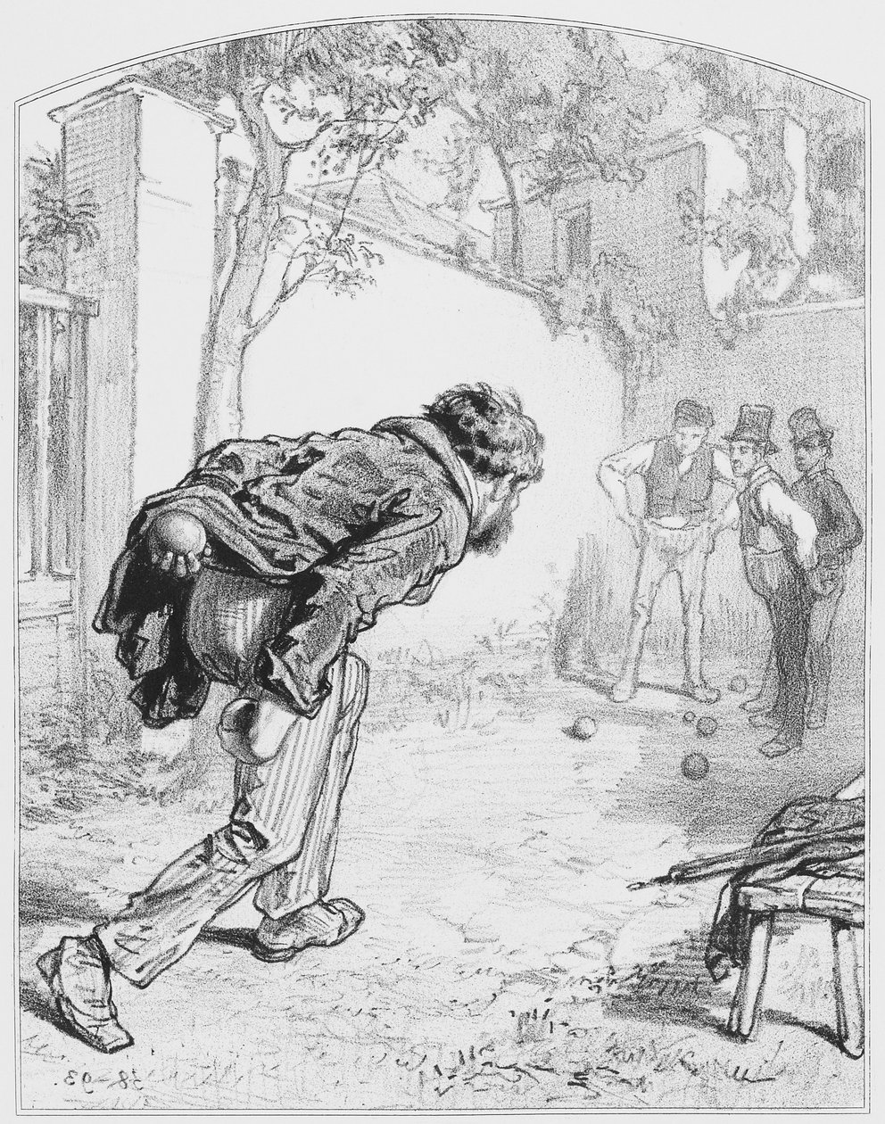 Les boules ، اللوحة 11 من Les Toquades ، 1858 بواسطة بول جافارني