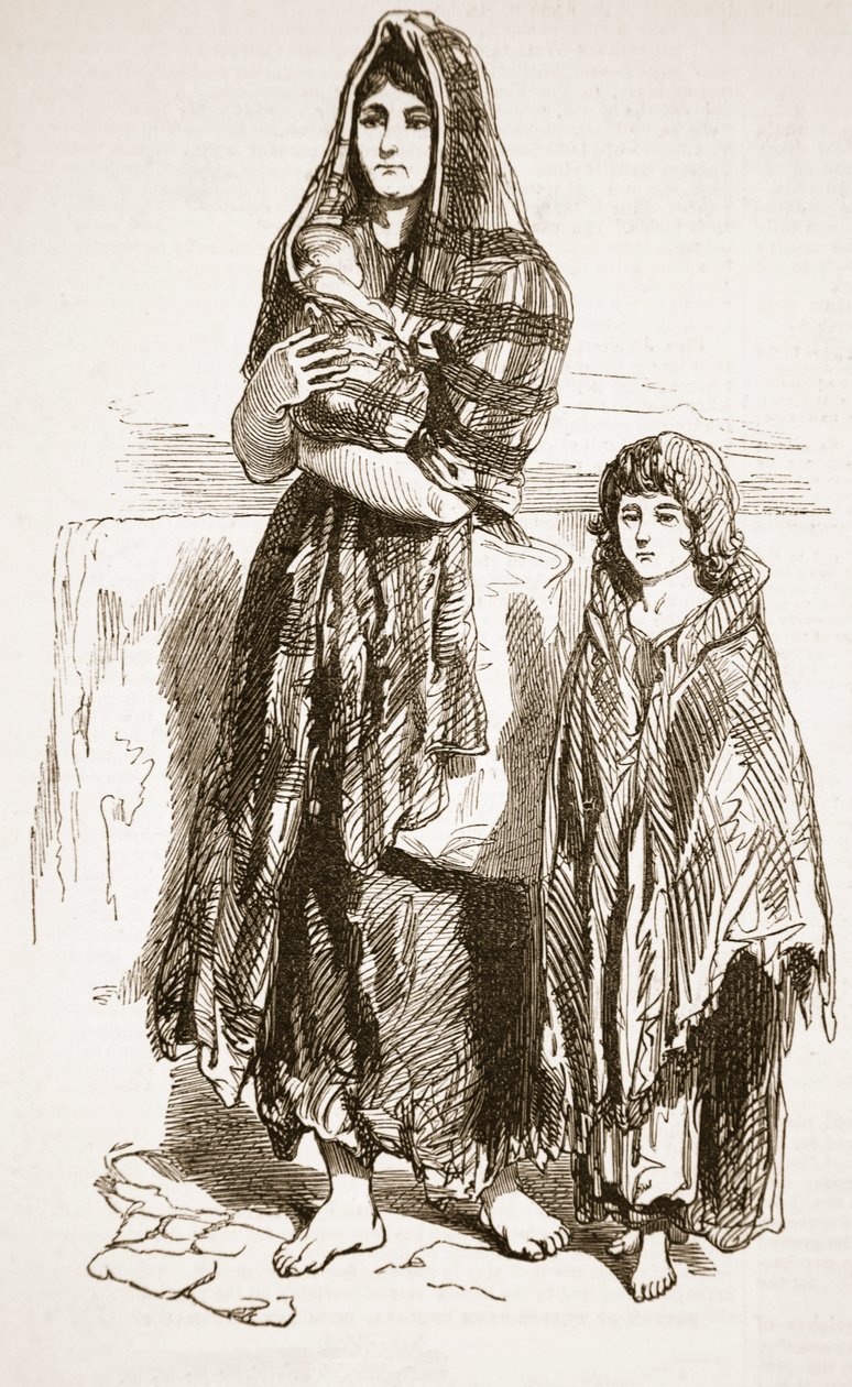 امرأة وفتاة من سالت ماركت ، غلاسكو ، من "أخبار لندن المصورة" ، 1849 بواسطة بول جافارني