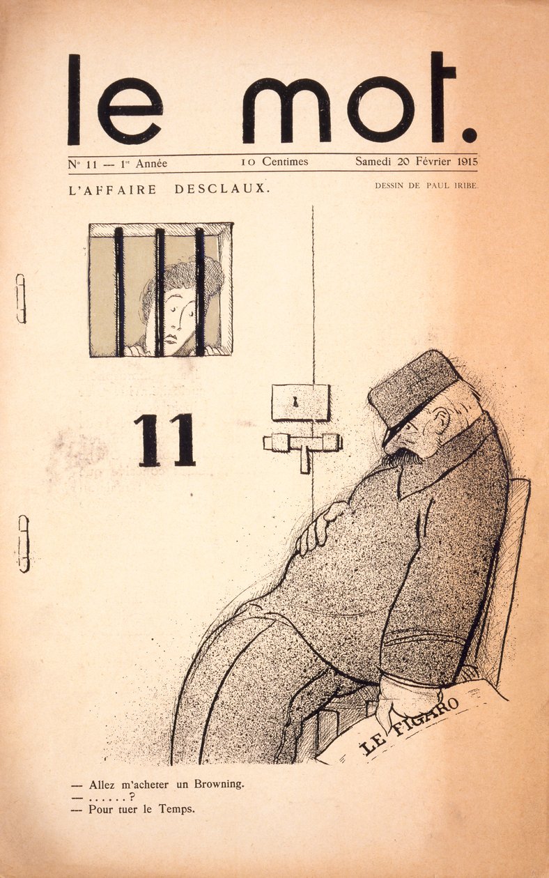 L&39;Affaire Desclaux ، غلاف مجلة "Le Mot" ، Februrary 20 1915 (letterpress and litho) بواسطة بول ايريبي