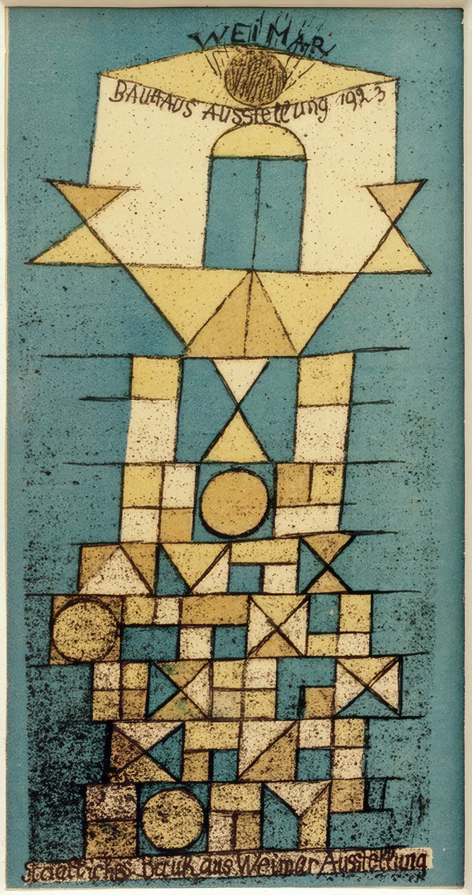 معرض P.Klee ، فايمار ، باوهاوس. 1923 - الطباعة الحجرية الملونة بواسطة بول كلي