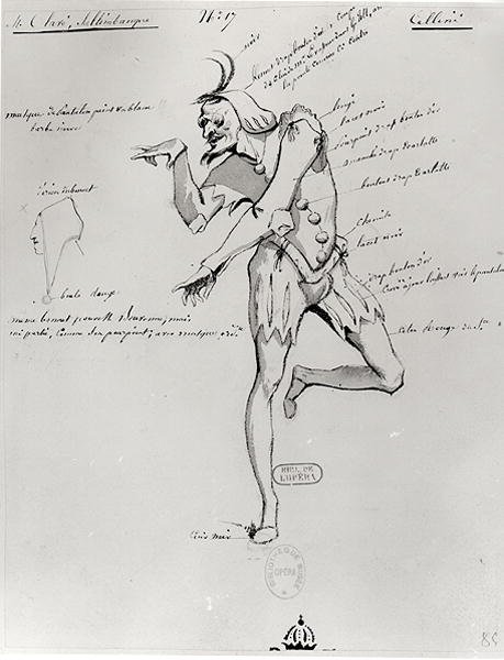 تصميم زي البهلوان في Benvenuto Cellini بواسطة Hector Berlioz (1803-69) 1838 بواسطة بول لورمييه