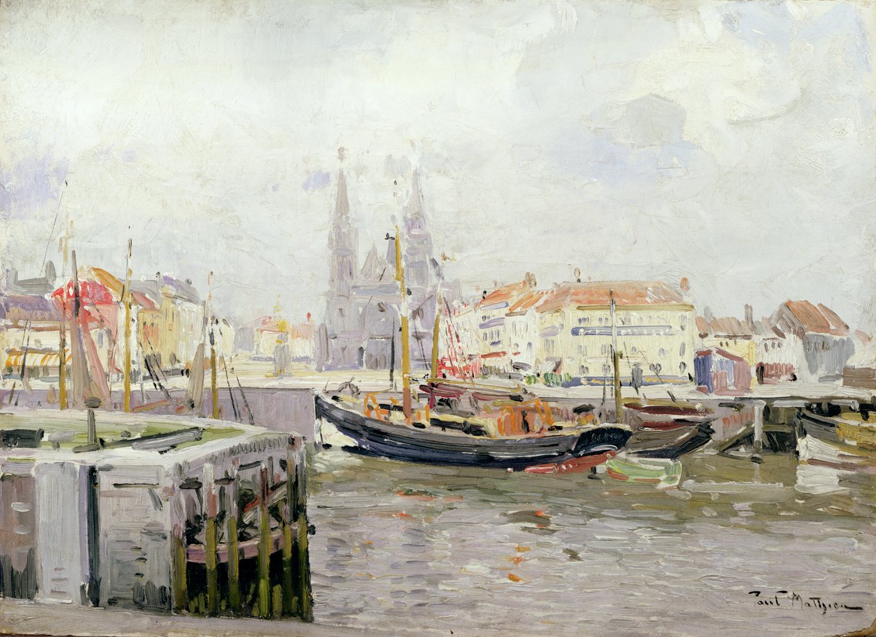 SS. Petrus en Pauluskerk و Vissers Quay في أوستند بواسطة بول ماتيو