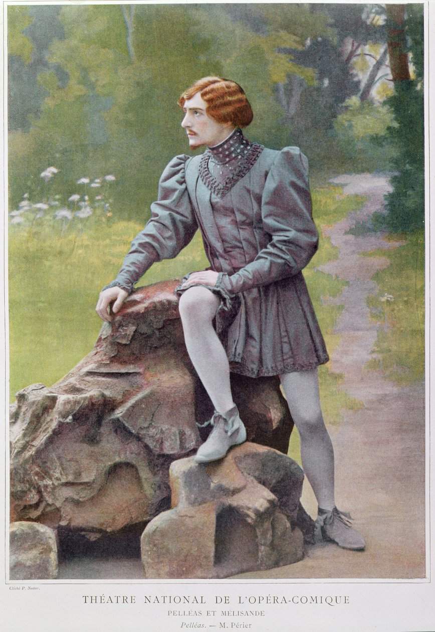 جان بيرييه (1869-1954) في دور Pelleas في "Pelleas et Melisande" بواسطة كلود ديبوسي (1862-1918) 1902 (فوتوليثية ملونة) بواسطة بول نادر