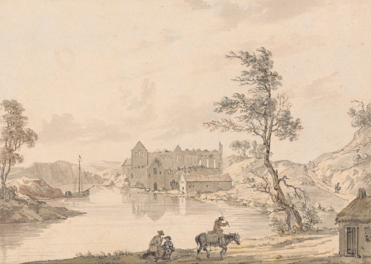دير Askeaton بالقرب من Limerick ، أيرلندا على نهر Deel بواسطة بول ساندبي