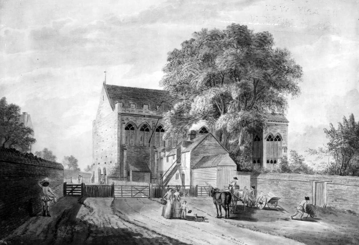 المنظر الشمالي الشرقي لقصر الملك جون في إلثام في كينت ، 1787 (النقش و aquatint) بواسطة بول ساندبي
