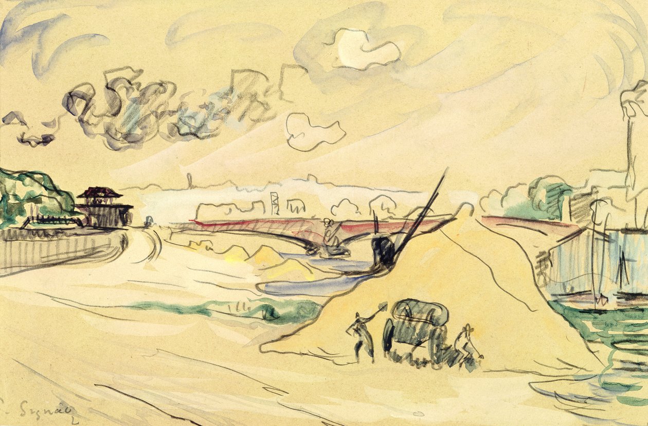 كومة الرمل ، بيرسي ، 1905 (قلم رصاص ومرحاض على الورق) بواسطة بول سينياك