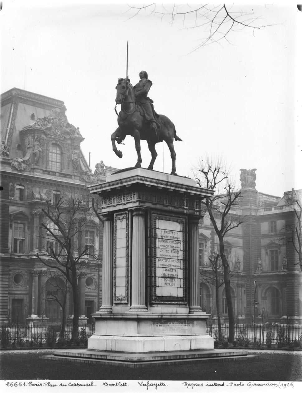 نصب تذكاري للجنرال لافاييت (1757-1834) 1899-1907 (برونزي) بواسطة بول وايلاند بارتليت