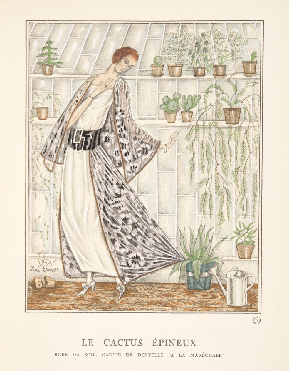 Le Cactus Epineux ، من مجموعة لوحات الموضة ، 1922 (طباعة pochoir) بواسطة بول زينكر