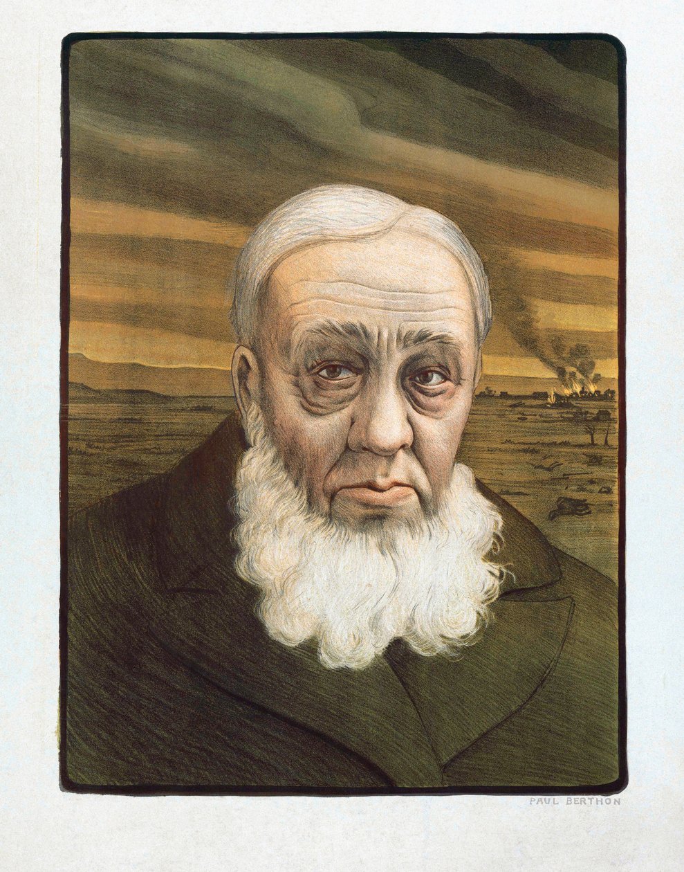 بورتريه بول كروجر (1825-1904) (نقش) بواسطة بول (بعد) بيرثون