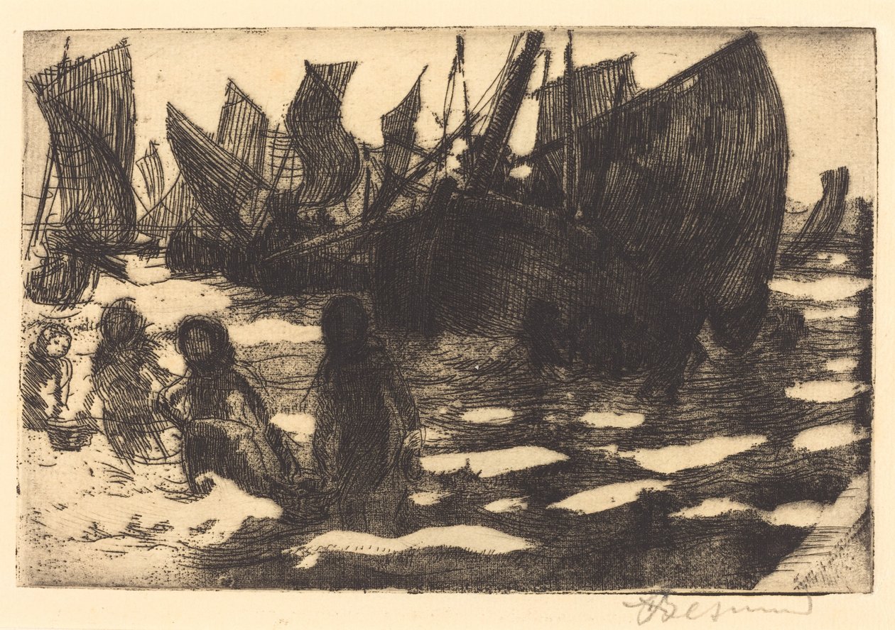 قوارب صيد صغيرة من Berck Petites Pêcheuses de Berck ، 1897. بواسطة بول ألبرت بيسنارد