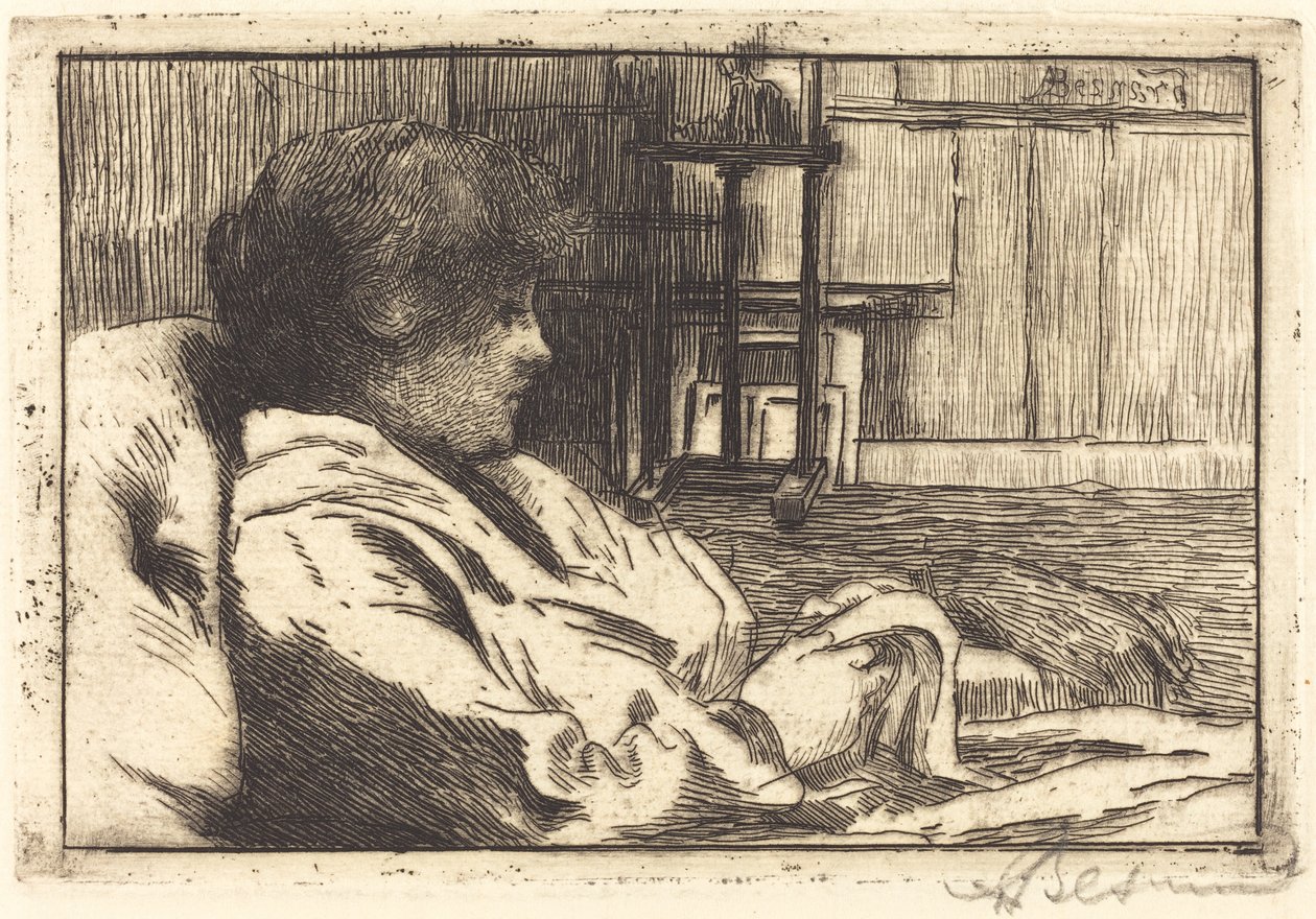 امرأة تقرأ في أتيليه لا محاضرة dans l'atelier ، 1887. بواسطة بول ألبرت بيسنارد