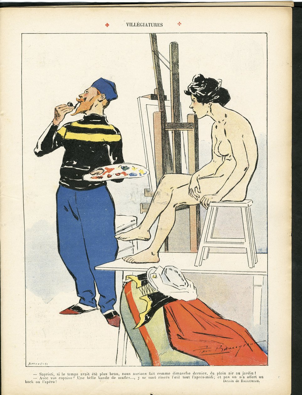 رسم إيضاحي لبول بالوريو (1860-1917) في لو ريير ، 03/08/07 - صور فيليجيات - فن - رسامون رسامون ، نموذج (من يطرح) بواسطة بول بالورياو