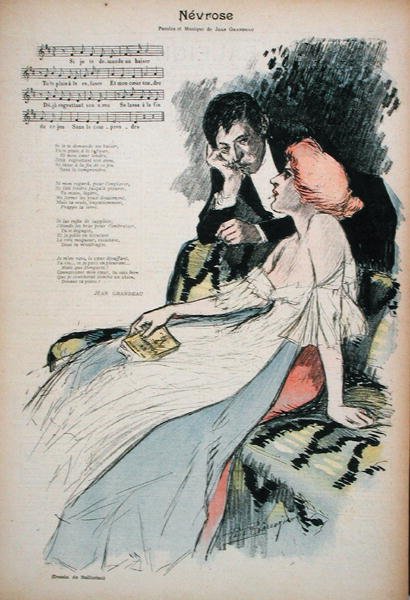 العصاب ، رسم توضيحي لقصيدة جان غراندو ، حوالي 1896 (لون ليثو) بواسطة بول بالورياو