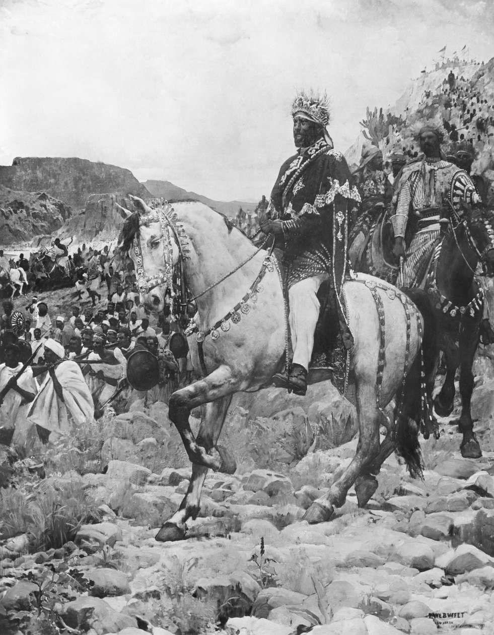أسود إثيوبيا ، مينليك الثاني (1844-1913) في معركة أدوا ، 1897 (انظر أيضًا 287703) بواسطة بول بوفيه