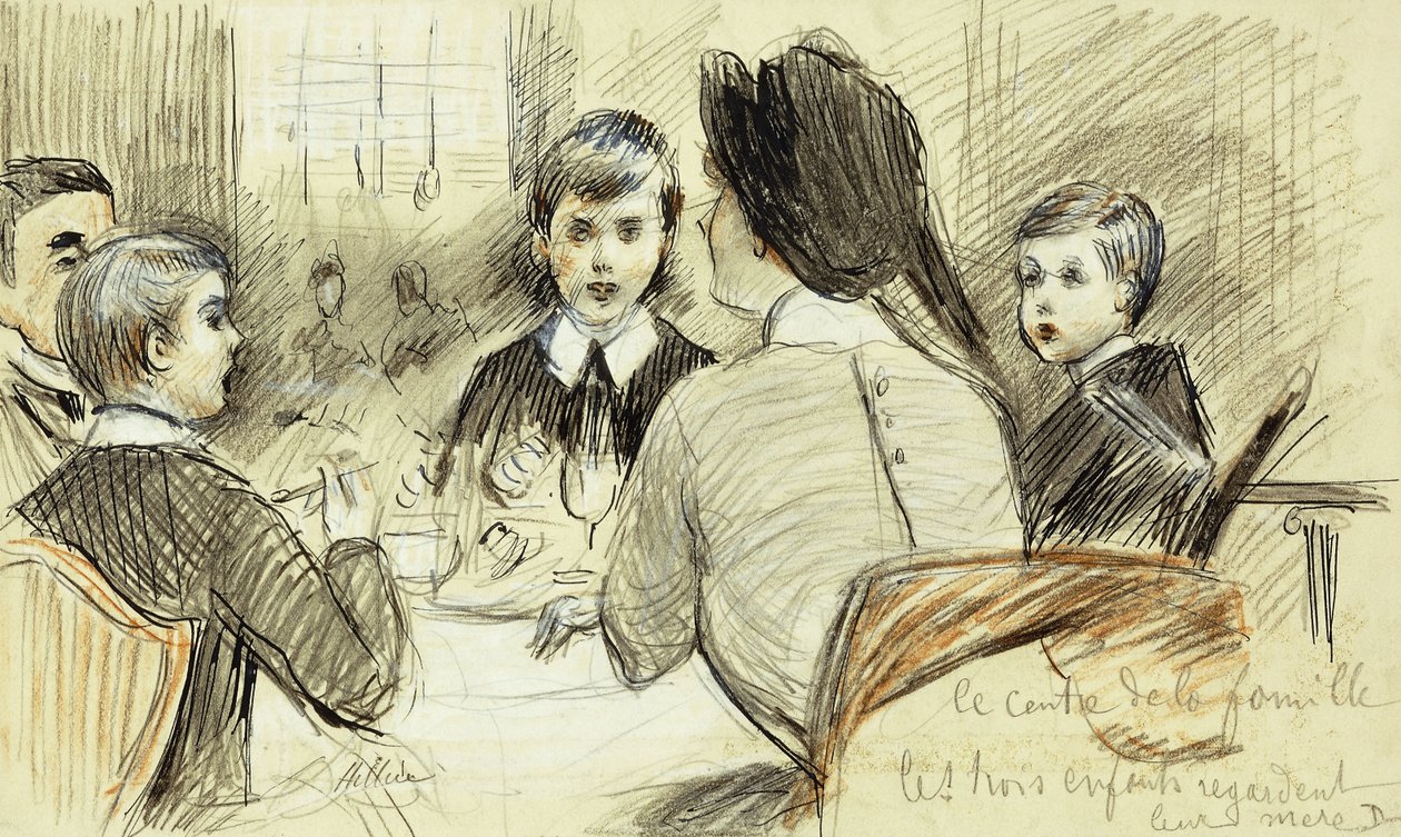 مركز الأسرة: عشاء عائلي في فندق ريتز ، نيويورك ، 1920 بواسطة بول سيزار هيليو