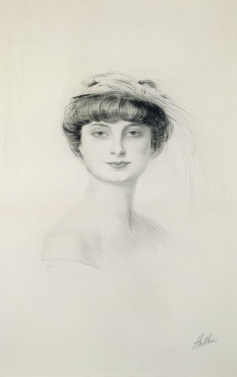 صورة لآنا دي نوايل (1876-1933) (نقطة جاف على ورق) بواسطة بول سيزار هيليو