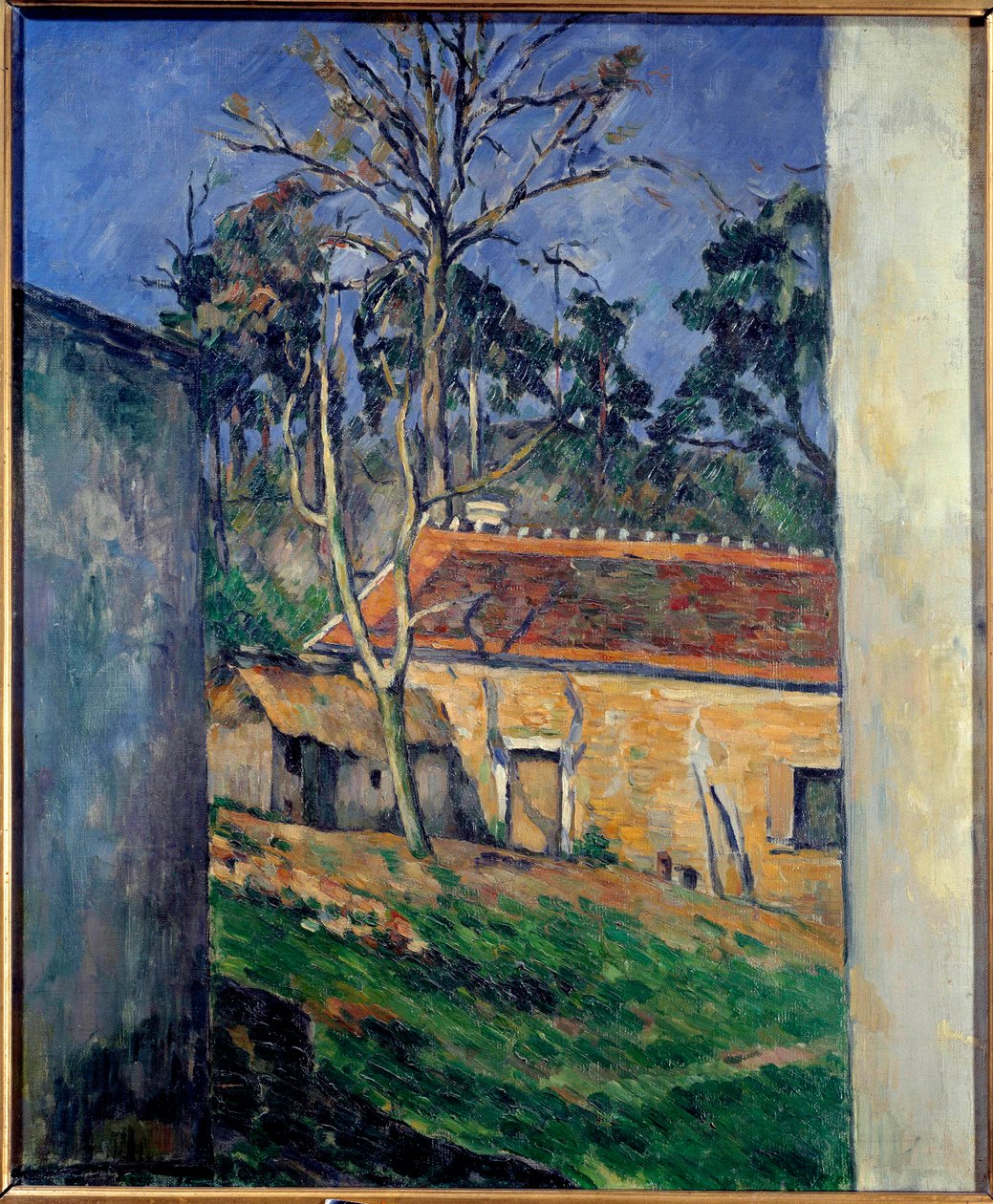 دورة المزرعة في Auvers Painting بواسطة Paul Cezanne (1839-1906) 1879 Sun. 0.65x0.54 م باريس ، متحف أورساي بواسطة بول سيزان