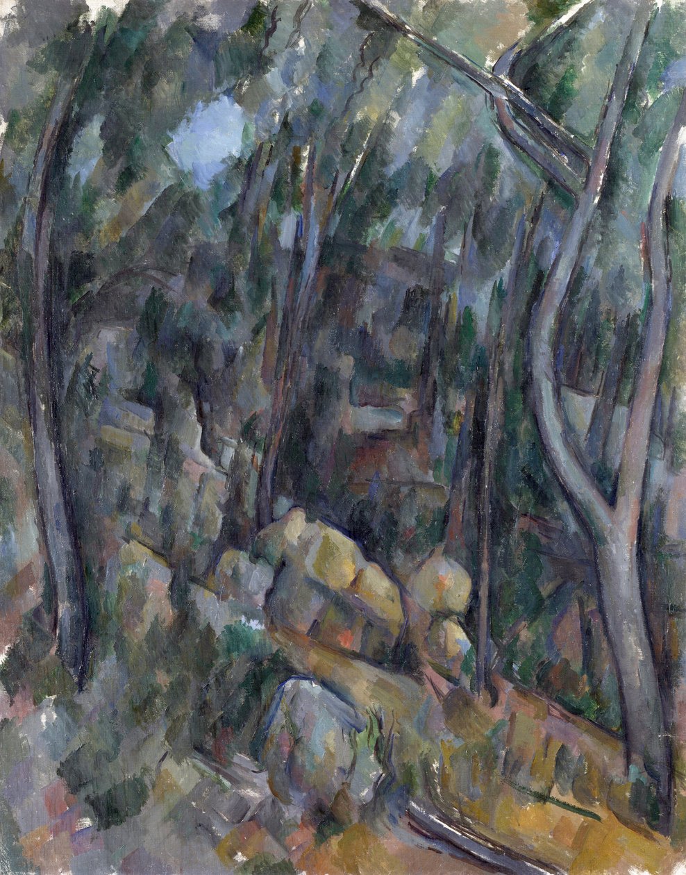 Dans les sols de Chateau Noir - سيزان ، بول (1839-1906) أرض شاتو نوار زيت على قماش أوم 1900-1904 المتحف الوطني ، لندن 90.7x71،4 بواسطة بول سيزان