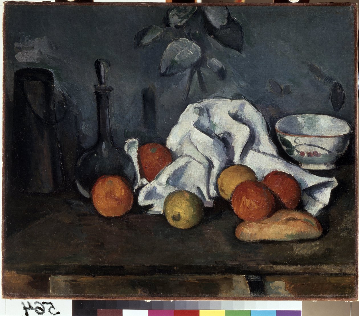لا تزال الحياة مع الفاكهة. لوحة بول سيزان (1839-1906) بواسطة بول سيزان