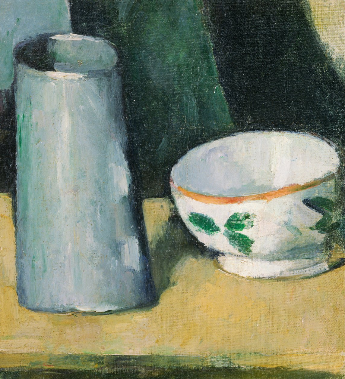 "" Nature morte de bol et de pot de lait "(وعاء وحليب - إبريق) لوحة بول سيزان (1839-1906) - كاليفورنيا 1873-1877 - ألوان زيتية على قماش قاتمة 20x18.1 سم متحف بريدجستون للفنون بواسطة بول سيزان