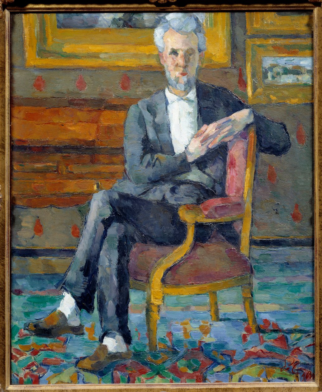 صورة لفيكتور تشوكيه (1821-1891) لوحة بول سيزان (1839-1906) 1877 صن. 0،46x0،38 م أوهايو. معرض كولومبوس للفنون الجميلة - صورة كاملة الطول لفيكتور تشوكيه (1821-1891). لوحة بول سيزان (1839-1906) بواسطة بول سيزان