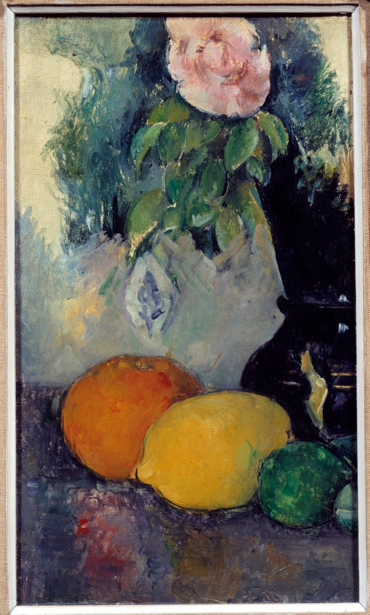 الحياة الساكنة للزهور والفواكه رسم بول سيزان (1839-1906) شمس القرن التاسع عشر. 0.37x0.28 م متحف أورانجيري ، باريس بواسطة بول سيزان