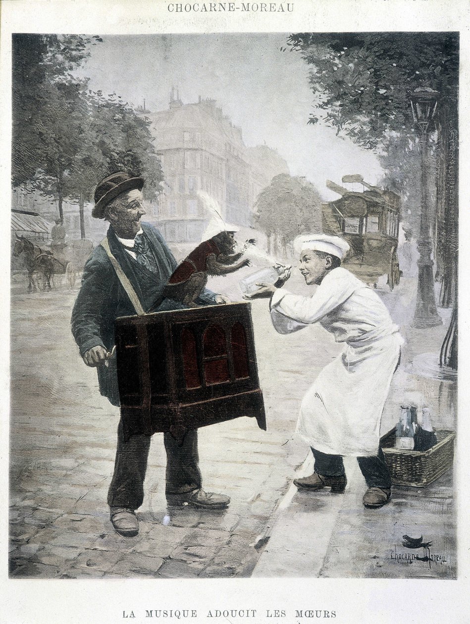 Music softens morals, painting by Chocarne-Moreau, c. 1900 بواسطة بول تشارلز شوكارن مورو
