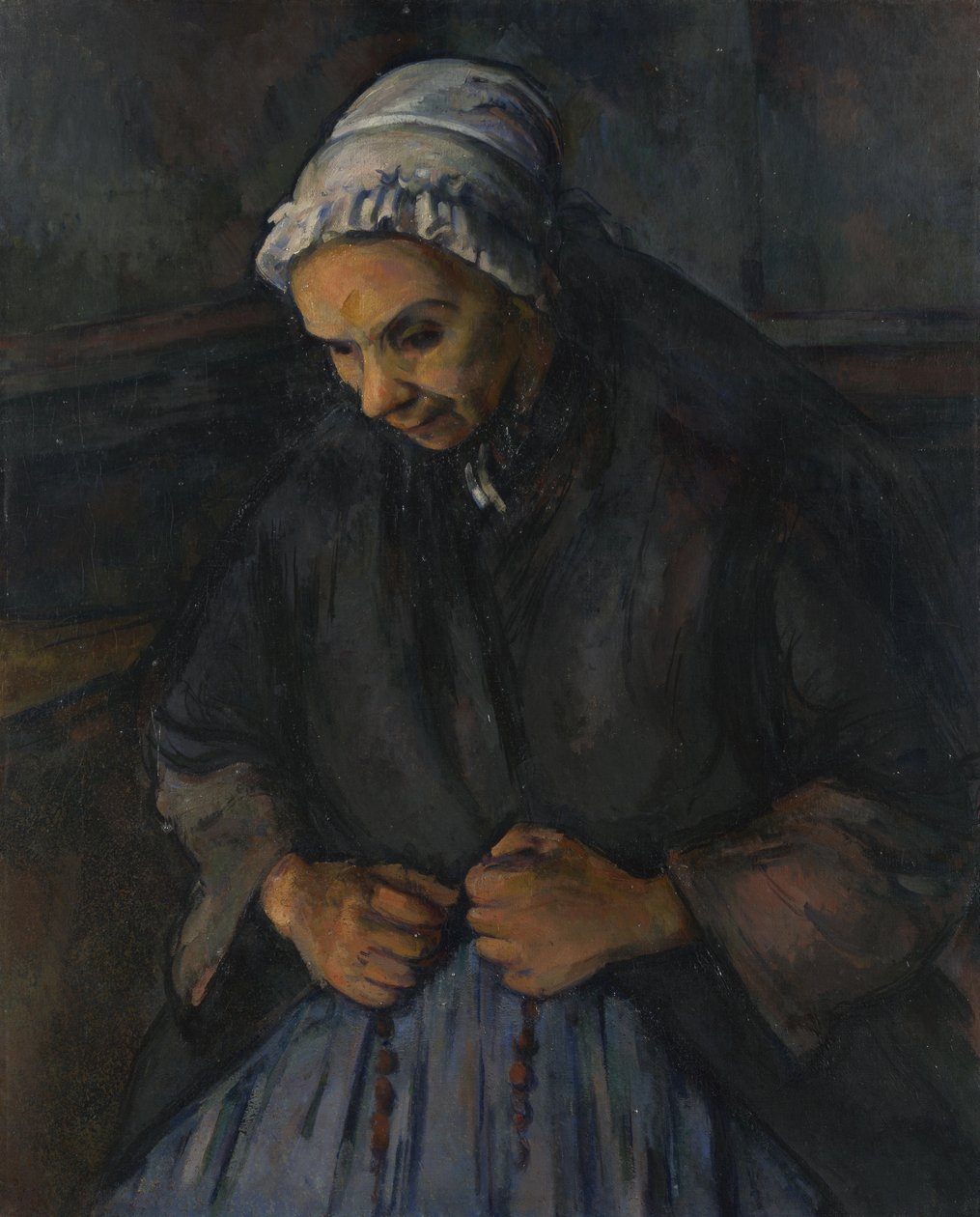 امرأة عجوز مع مسبحة ، ج. 1895 بواسطة بول سيزان