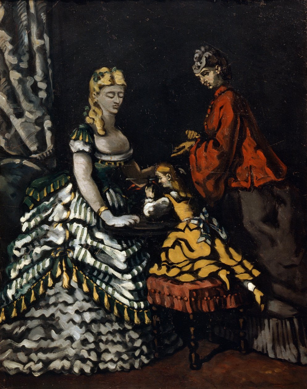 الداخلية مع امرأتين وطفل ، c1861 بواسطة بول سيزان