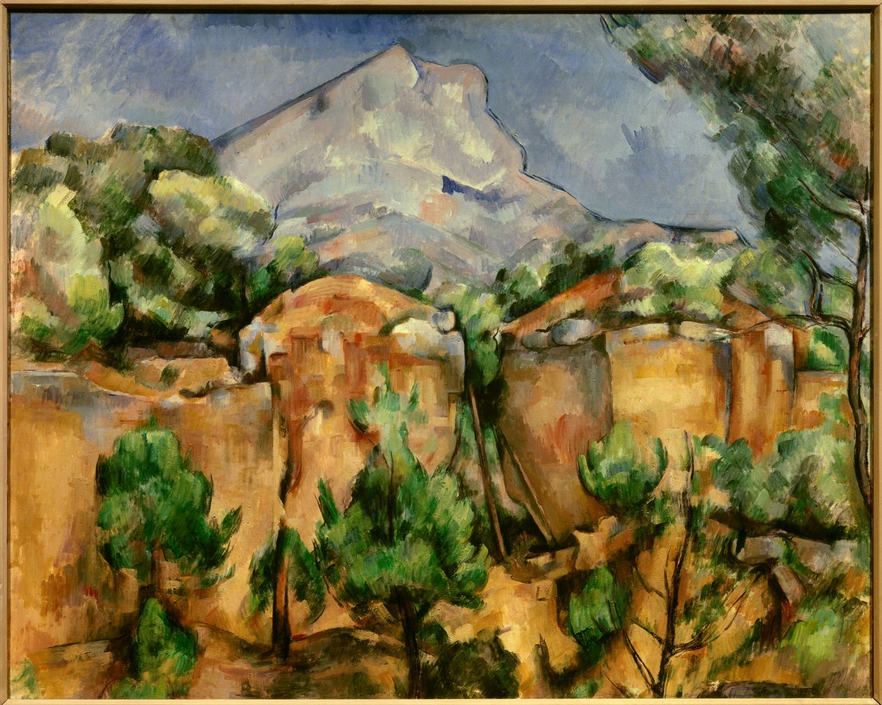 La montagne Sainte Victoire لوحة بول سيزان (1839-1906) 1897 صن. 0.54 × 0.81 م. بالتيمور. متحف الفن - منظر مونت سانت فيكتوار من محجر بيبيموس. لوحة بول سيزان (1839-1906) ، ج. 1897. 0.54 × 0.81 م. متحف بالتيمور للفنون ، ب بواسطة بول سيزان