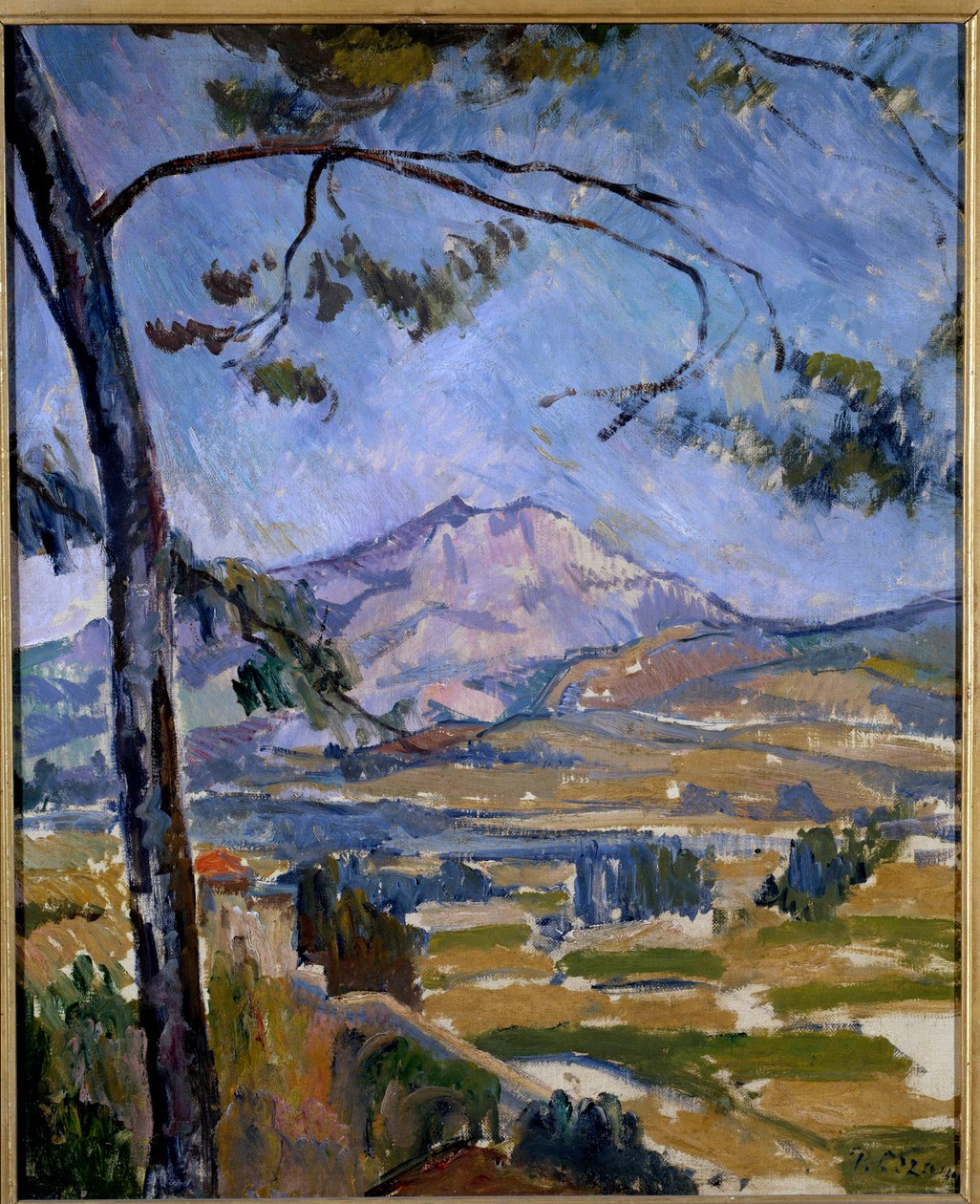 La montagne Sainte Victoire Painting by Paul Cezanne (1839-1906) 19th century. Dim. 0,55 x 0,45 m Paris, Musee d