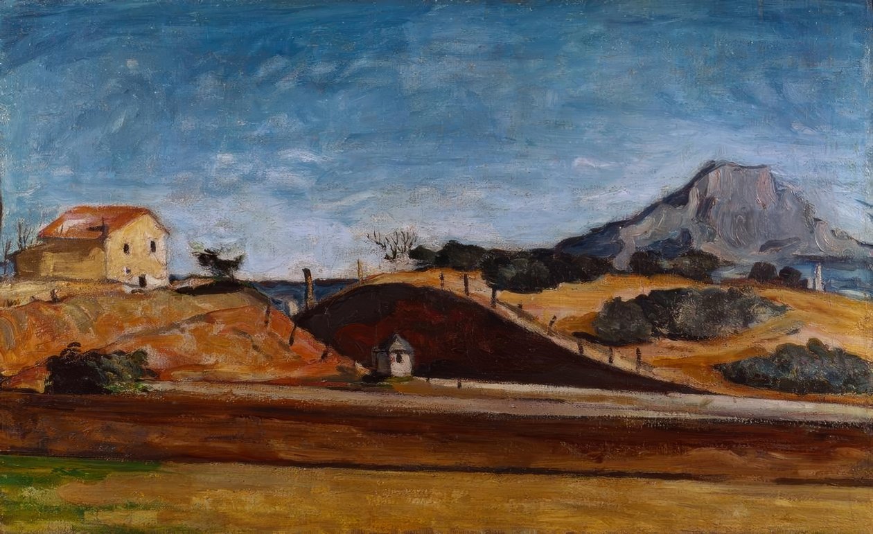 الخندق مع جبل Sainte-Victoire بواسطة بول سيزان