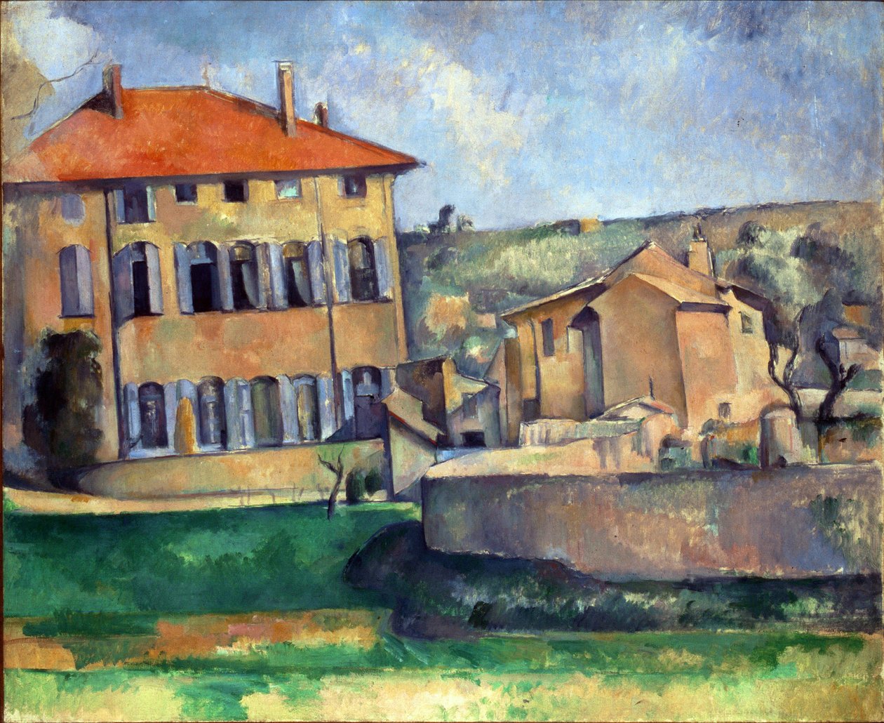 Maison et ferme a Jas de Bouffan - House and Farm at Jas de Bouffan par Cezanne, Paul (1839-1906). Oil on canvas, size : 60x73, ca 1887, National Gallery, Prague بواسطة بول سيزان