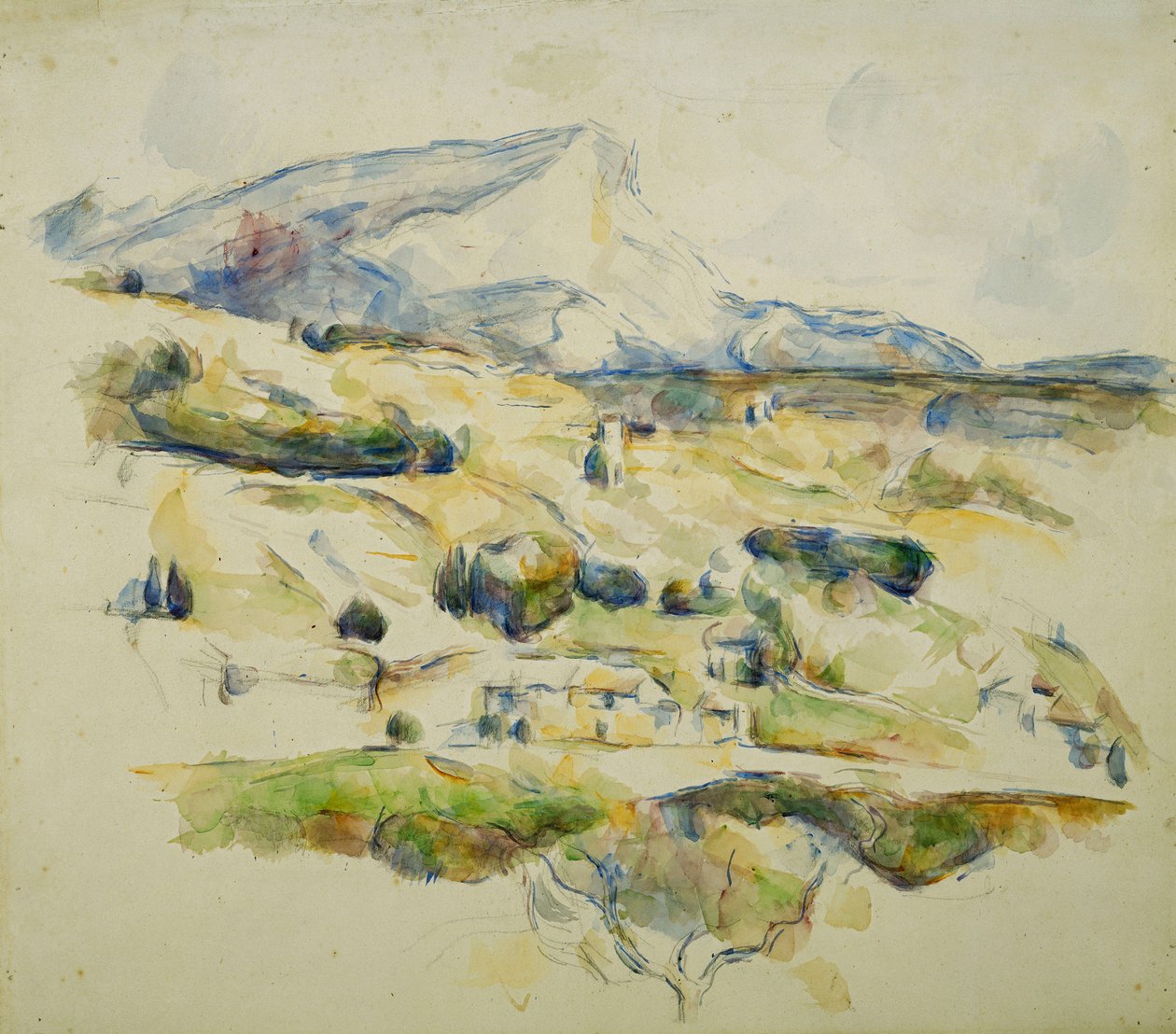 يتطلع جبل Sainte Victoire إلى Lauves ؛ Sainte Victoire Mountain View of Lauves ، c.1902-1906 بواسطة بول سيزان