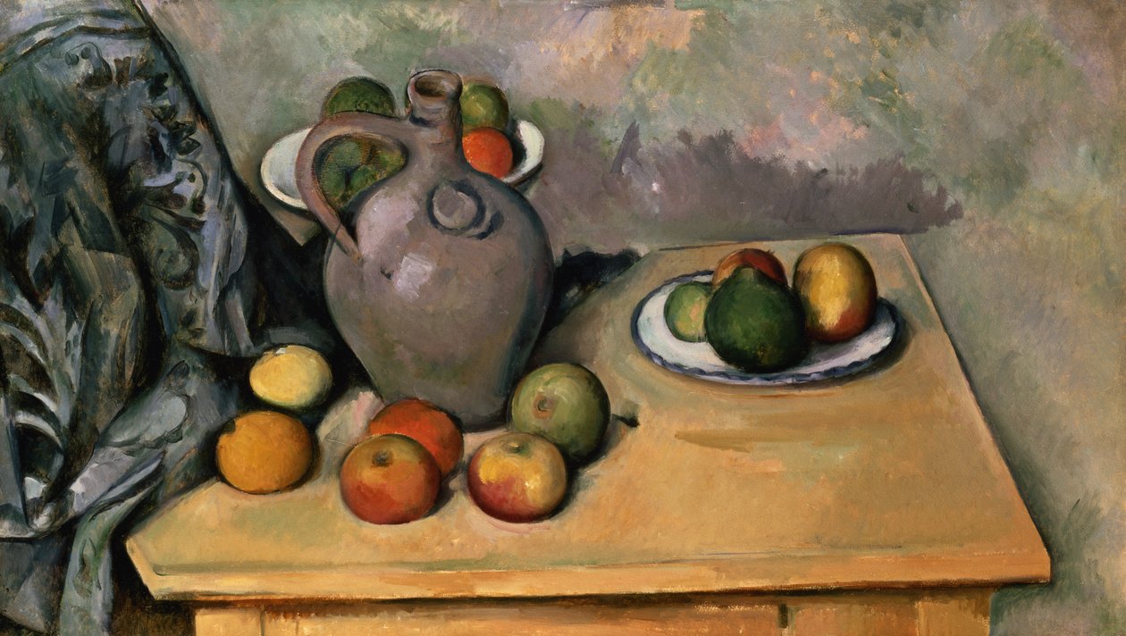 الحياة الساكنة مع Blue Drapery ، c.1893-94 (زيت على ورق) بواسطة بول سيزان