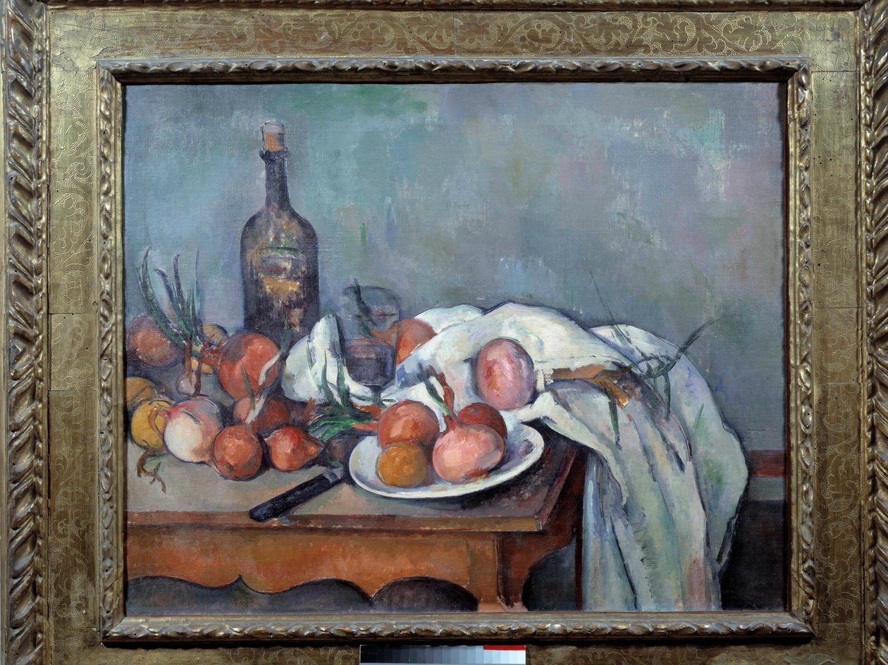 لا تزال الحياة مع البصل لوحة بواسطة بول سيزان (1839-1906) 1895 صن. 0.66x0.82 م. باريس ، متحف أورسيه بواسطة بول سيزان