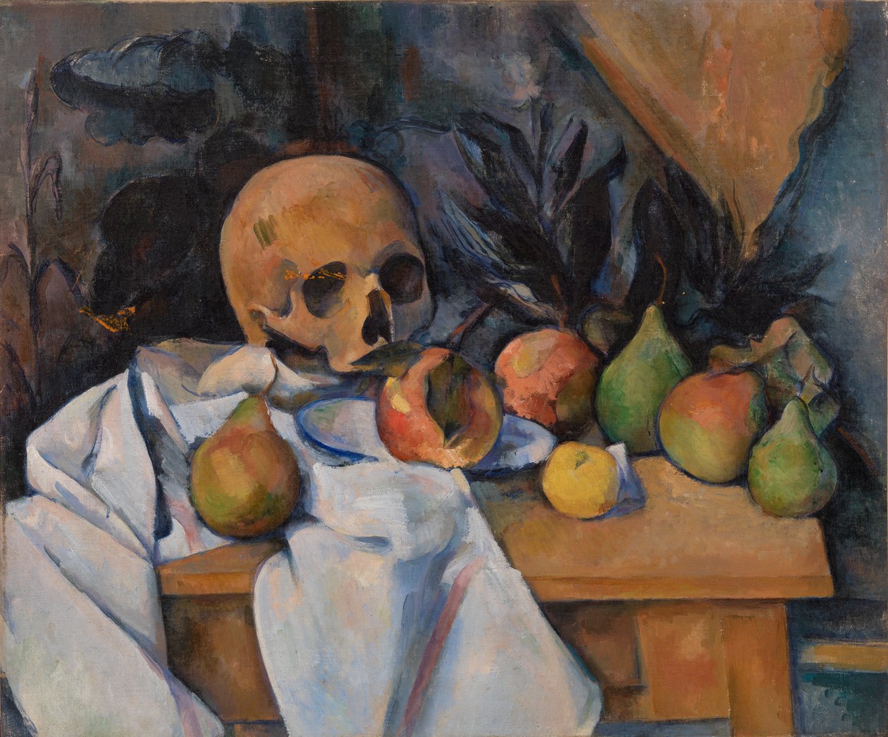 لا تزال الحياة مع الجمجمة (Nature morte au crâne) بواسطة بول سيزان