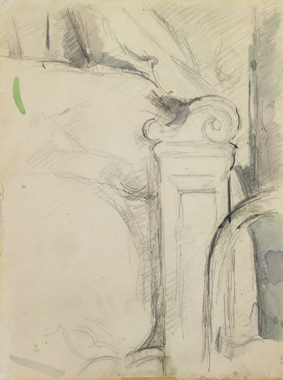 The Bedstead (قلم رصاص ومرحاض على ورق) بواسطة بول سيزان