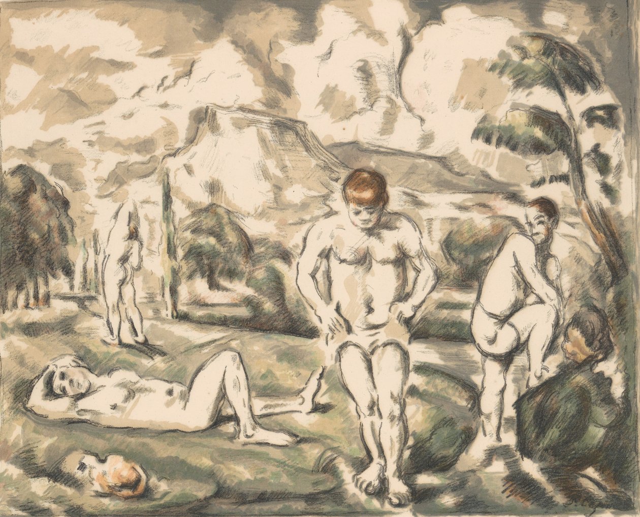 السباحون الكبار The Large Bathers ، كاليفورنيا. 1898. ، كاليفورنيا. 1898. بواسطة بول سيزان
