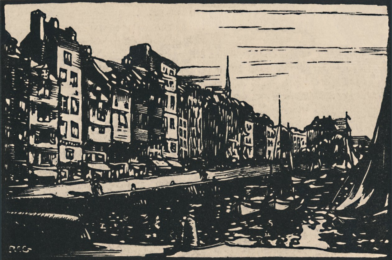 "Honfleur - الحوض القديم" ، 1919 بواسطة بول إيلي جيرنيز