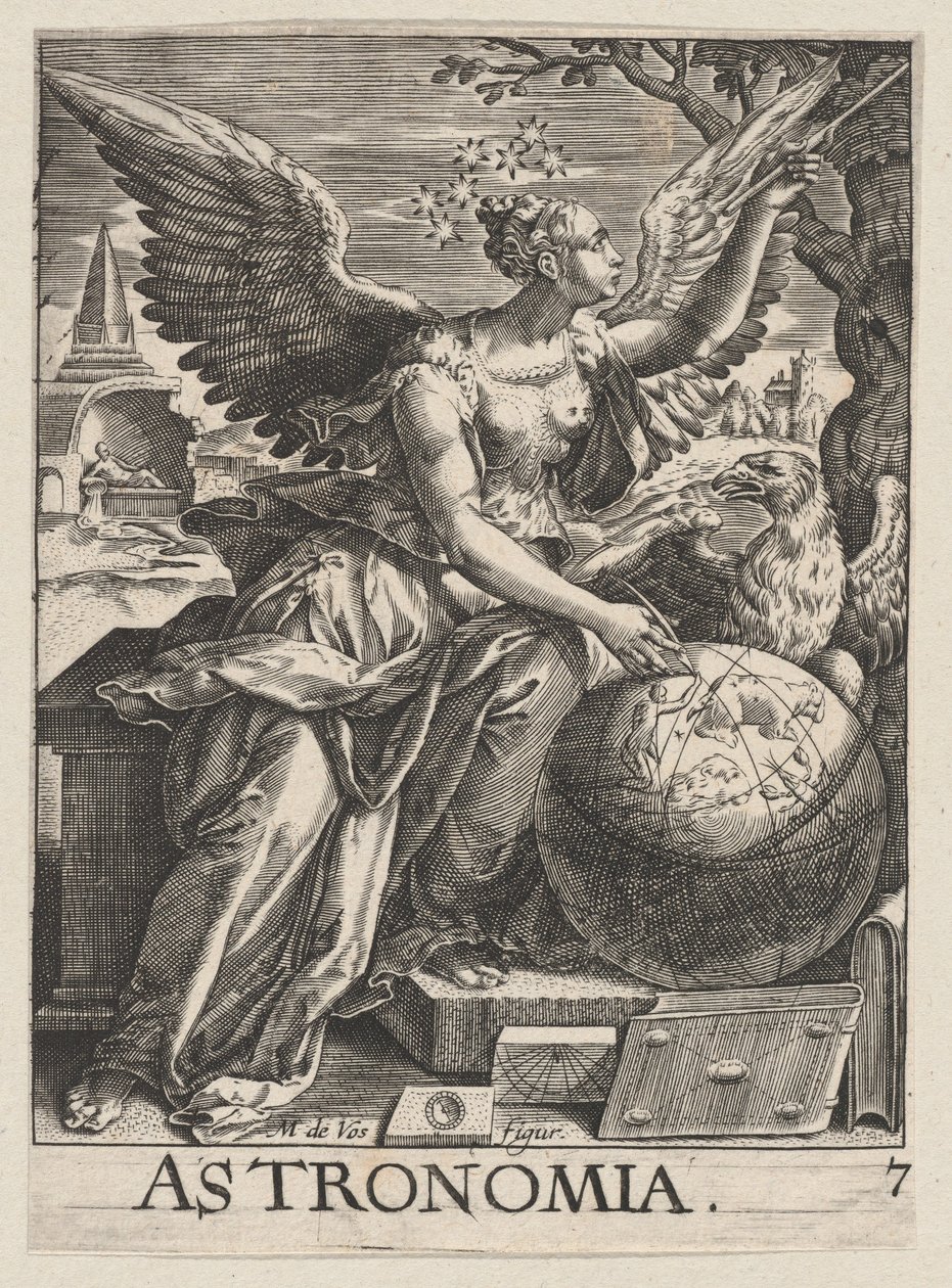 اللوحة 7: علم الفلك ، من The Seven Liberal Arts ، كاليفورنيا. 1628-1666. ، كاليفورنيا. 1628 - 66. بواسطة بول برينس