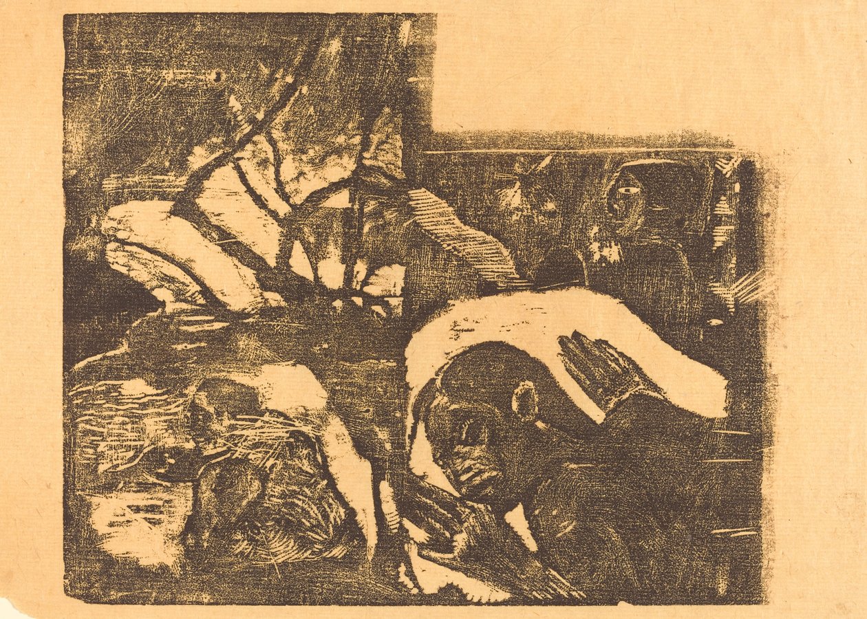 امرأة من الماوري في غابة ، ماناو توباو تطاردها روح ، 18941895. بواسطة بول غوغان