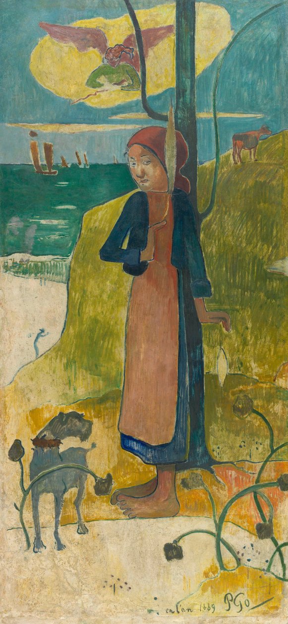 جون بريتون أو روت (جان دارك) - فتاة بريتون تدور (جان دارك) - رسم بول يوجين هنري غوغان (1848-1903) بواسطة بول غوغان