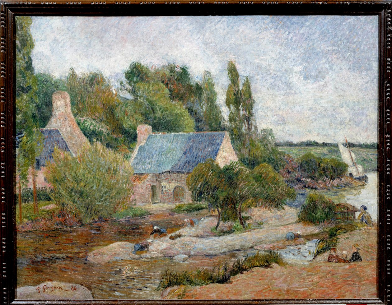 Les lavandieres à Pont Aven (Pont-Aven) لوحة بقلم بول غوغان (1848-1903) 1886 صن. ٠.٧١ × ٠.٩٠ م باريس ، متحف دورسيه - واشر وومن في بونت أفين (بونت أفين). لوحة بول غوغان (1848-1903) 1886. 0.71 × 0.90 م. متحف أورساي ، باريس بواسطة بول غوغان