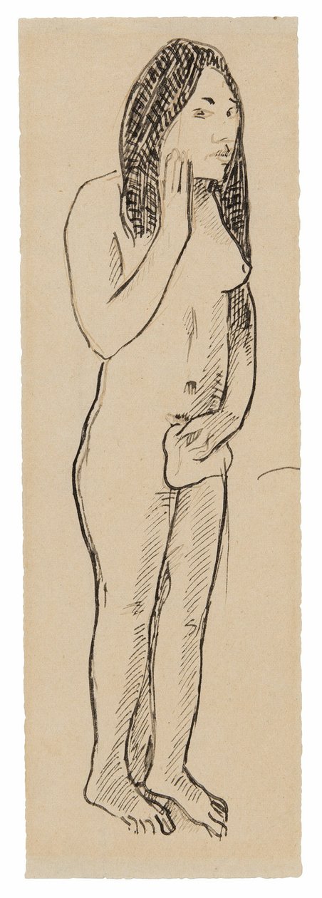 حواء تاهيتي (ذات صلة برسم Parau ne te varua ino) (وجه) ؛ جزء من نقش (متعلق بـ Cahier pour Aline) (ظهر) بواسطة بول غوغان