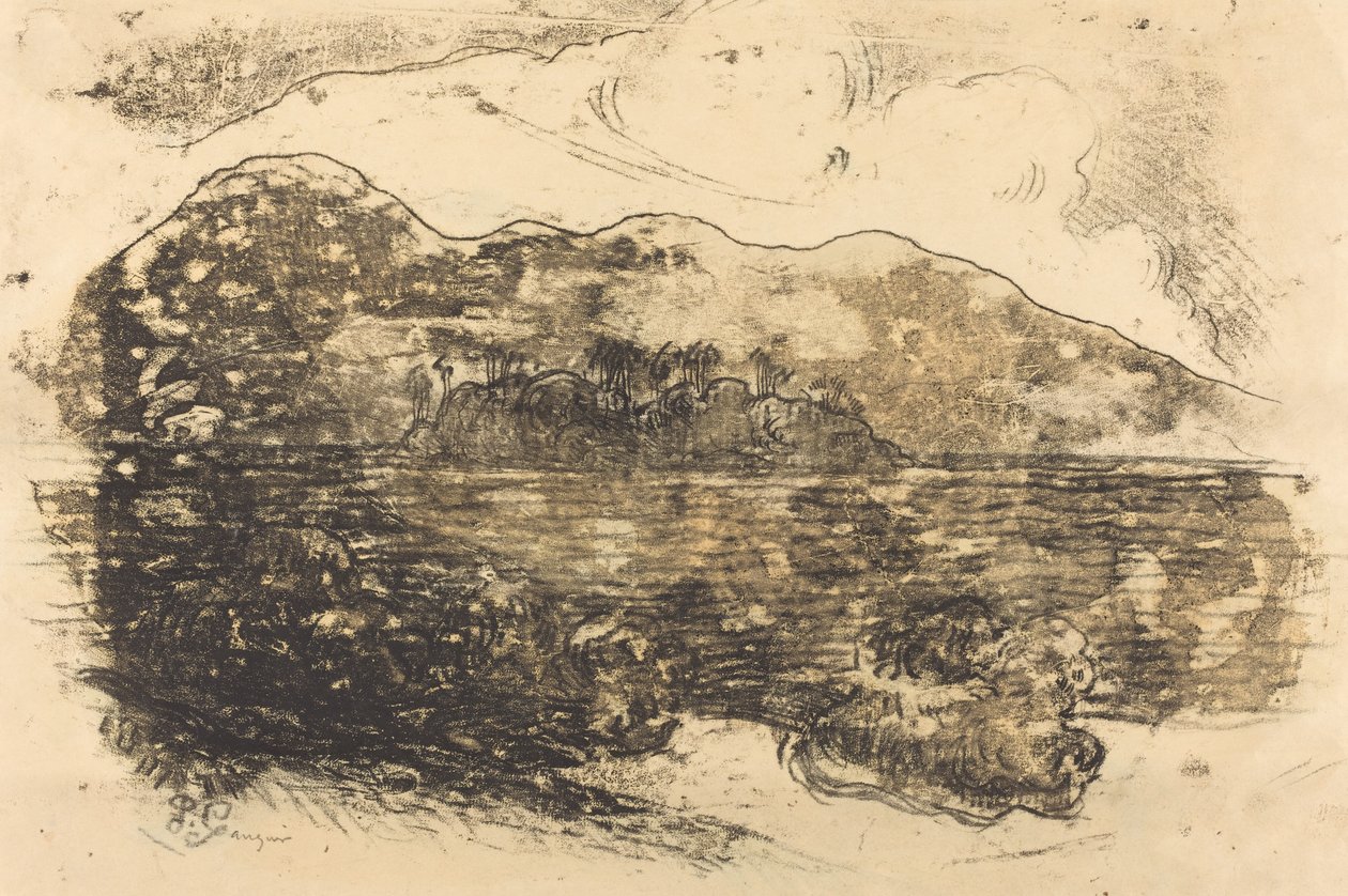 شاطئ تاهيتي [وجه الصفحة] ، ج. 1900. بواسطة بول غوغان